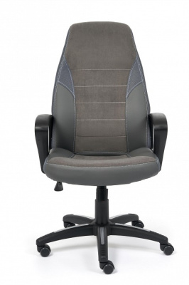 Кресло INTER кож/зам/флок/ткань, серый/металлик, C-36/29/TW-12 фото Кресло INTER кож/зам/флок/ткань, серый/металлик, C-36/29/TW-12. Фото №2