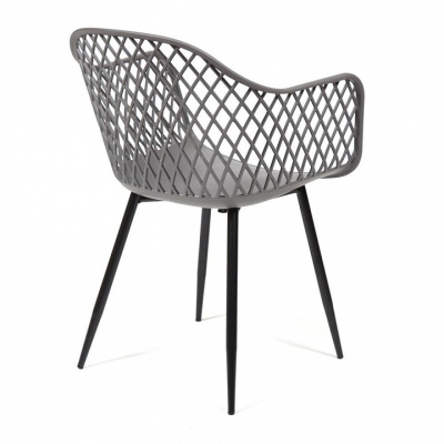 Стул DIEGO (mod. 8003) металл/пластик, 55х60х82,5 см, серый/черный (поставляется по 4 шт). Фото