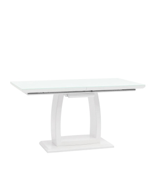 Стол обеденный Орлеан раскладной 140-170*80 глянцевый белый. Фото