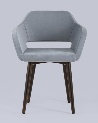 Стул с подлокотниками Саймон велюр серый. Фото №5