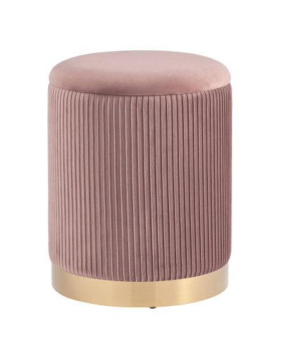 Пуф Шарлотта с ящиком велюр розовый. Фото №1